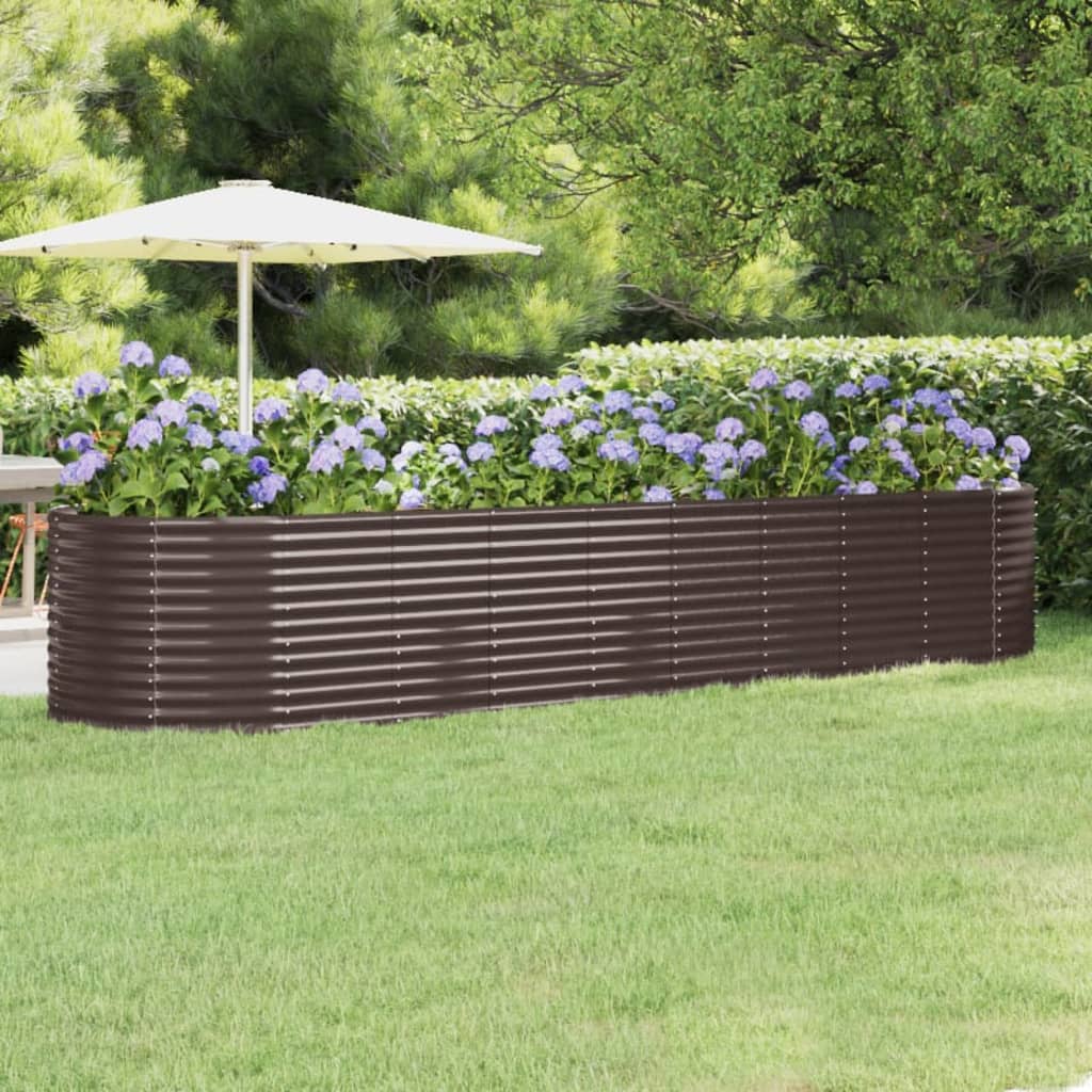 Letto Giardino Acciaio Zincato 396x100x68 cm Marrone