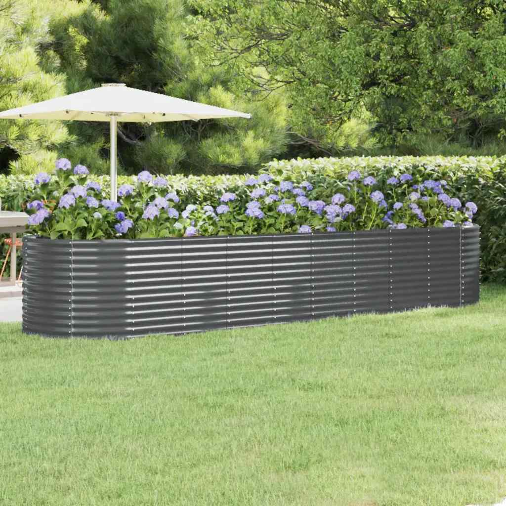 Letto da Giardino in Acciaio Zincato 396x100x68 cm Antracite