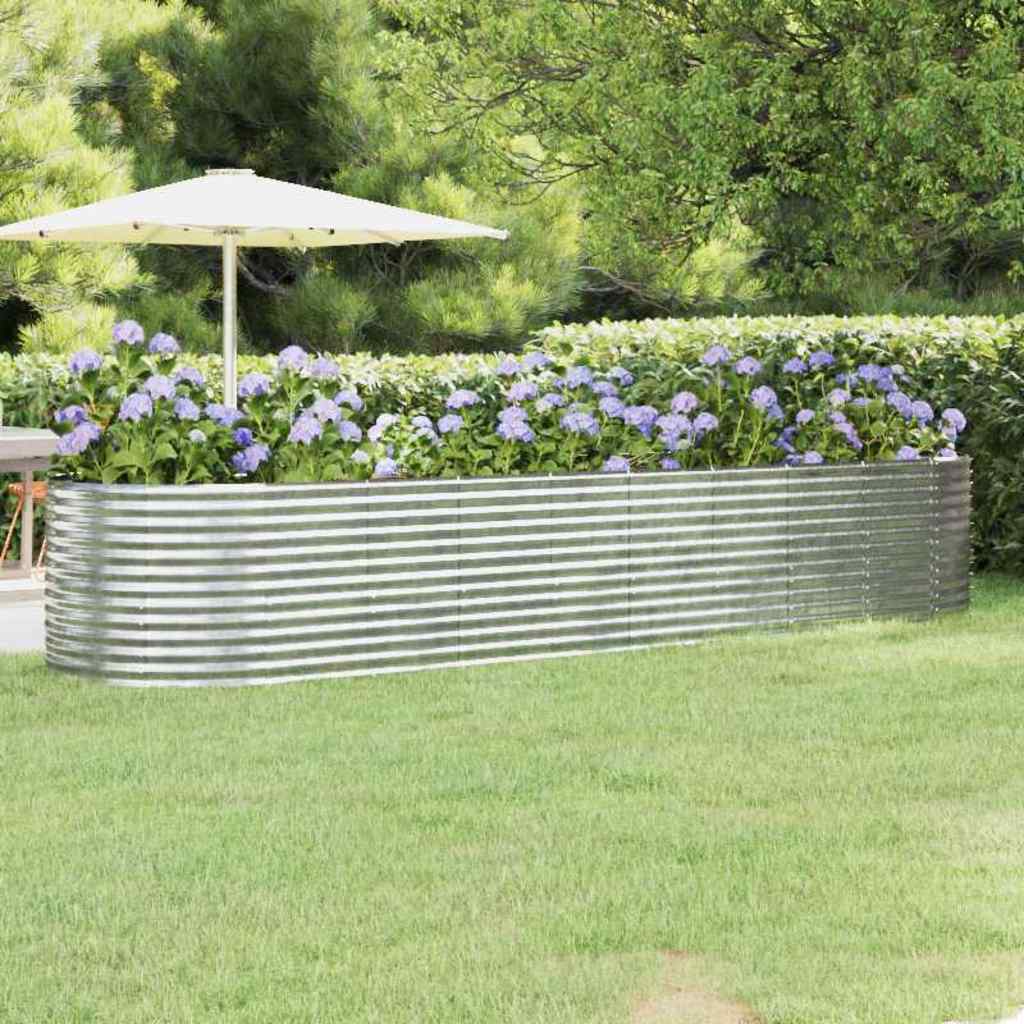 Letto Giardino Acciaio Zincato 396x100x68cm Argento