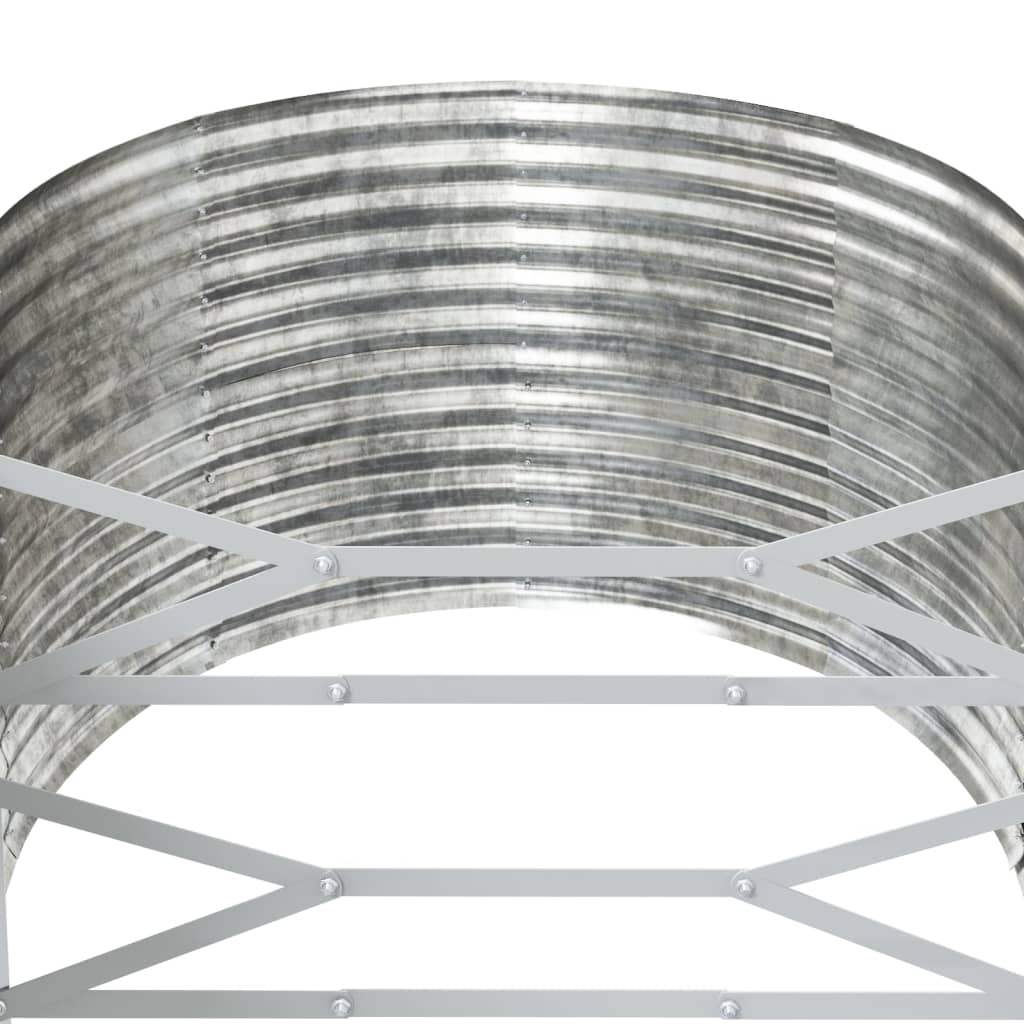 Letto Giardino Acciaio Verniciato Polvere 554x100x68cm Argento