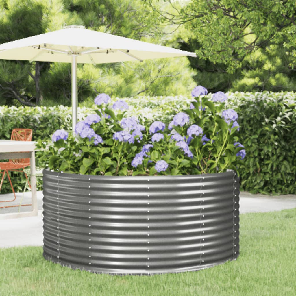 Letto Giardino Acciaio Zincato 140x140x68cm Grigio