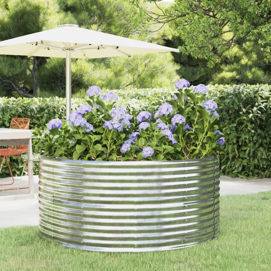 Letto Giardino Acciaio Zincato 140x140x68 cm Argento