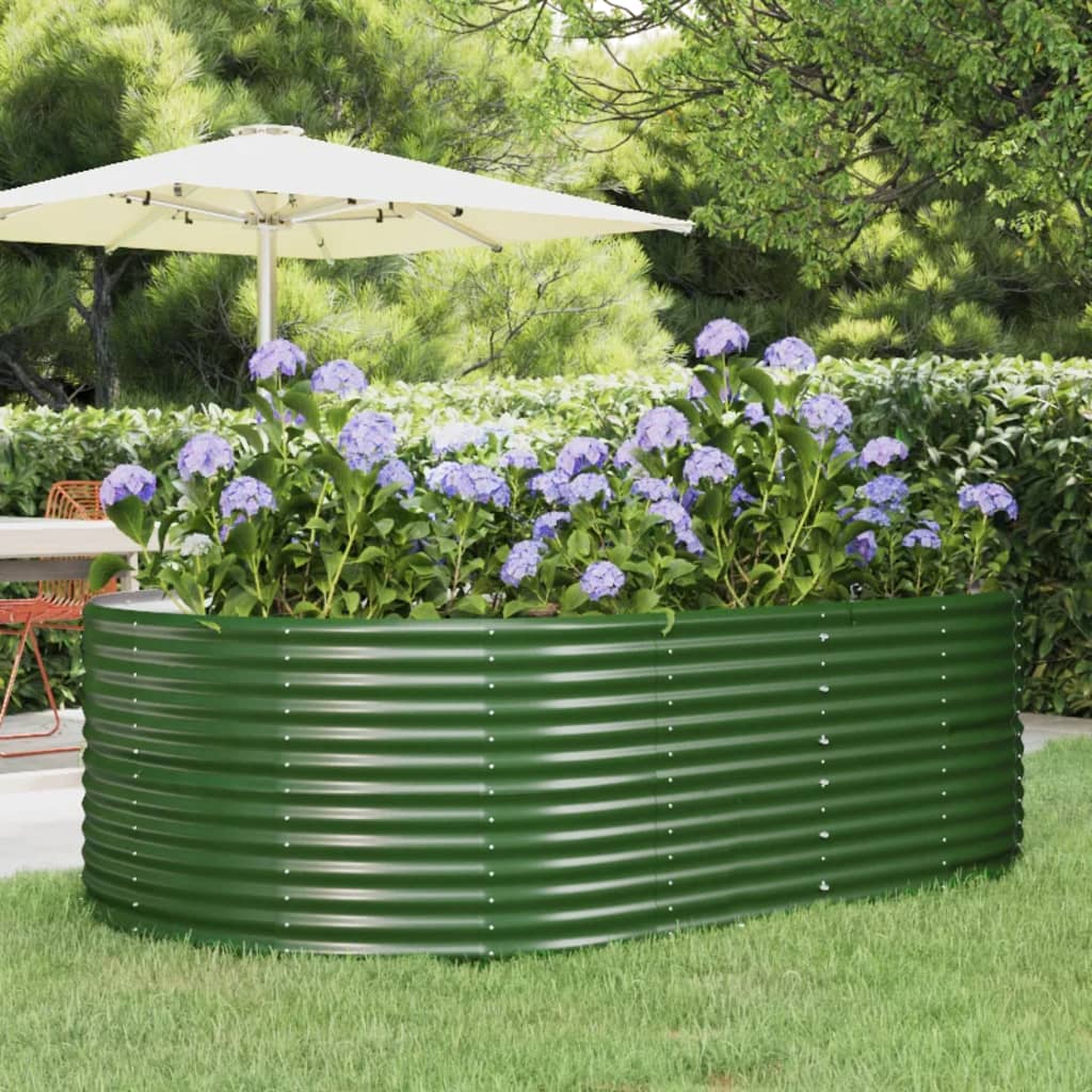 Letto Rialzato da Giardino Verde 212x140x68 cm Acciaio Zincato