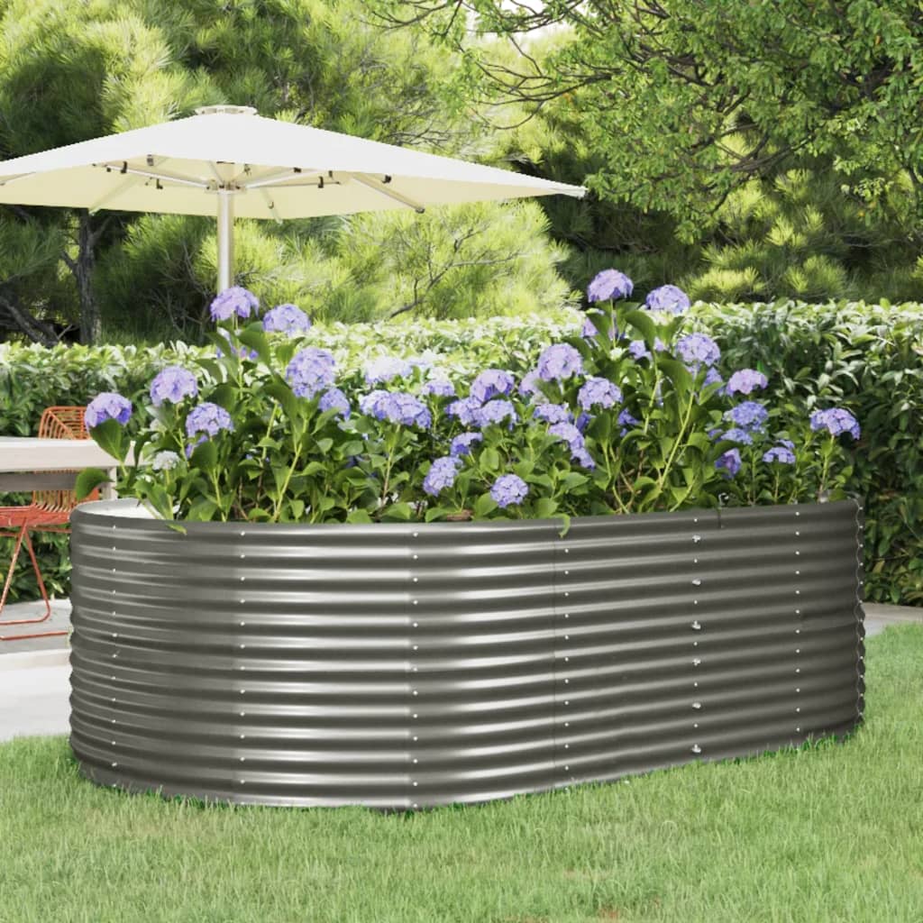 Letto Giardino Acciaio Zincato 212x140x68 cm Grigio
