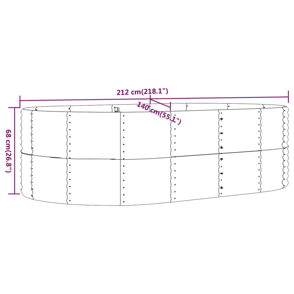 Letto Giardino Acciaio Zincato 212x140x68 cm Grigio