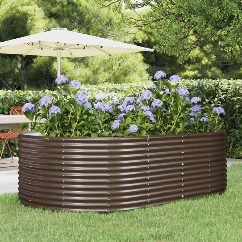Letto Giardino Acciaio Zincato 212x140x68 cm Marrone