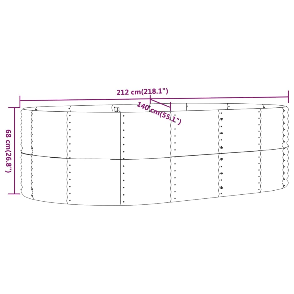 Letto Giardino Acciaio Zincato 212x140x68cm Argento