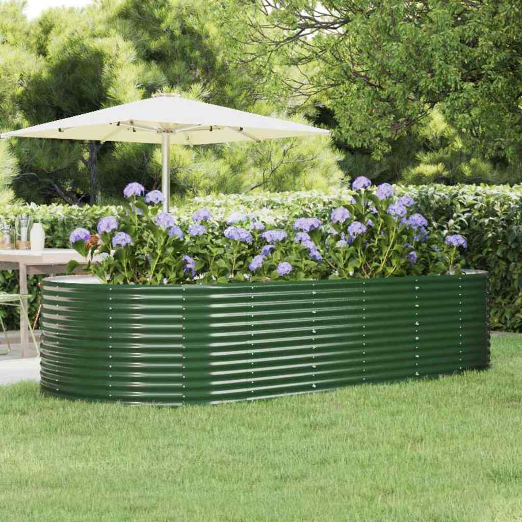 Letto Giardino Acciaio Zincato 291x140x68 cm Verde