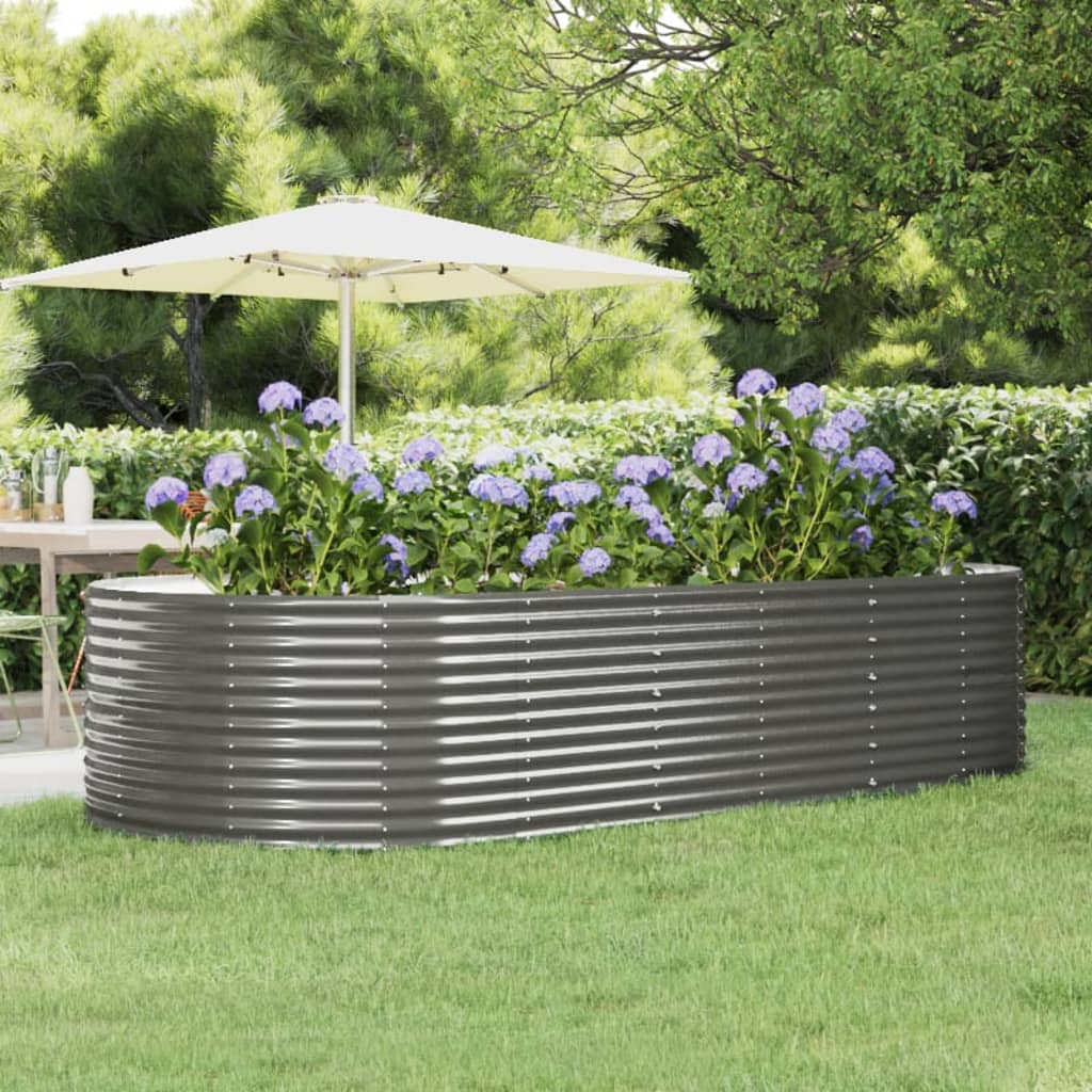 Letto Giardino Acciaio Zincato 291x140x68 cm Grigio