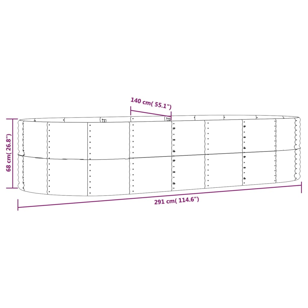 Letto Giardino Acciaio Zincato 291x140x68 cm Grigio
