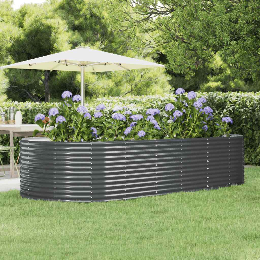 Letto Giardino Acciaio Zincato 291x140x68cm Antracite