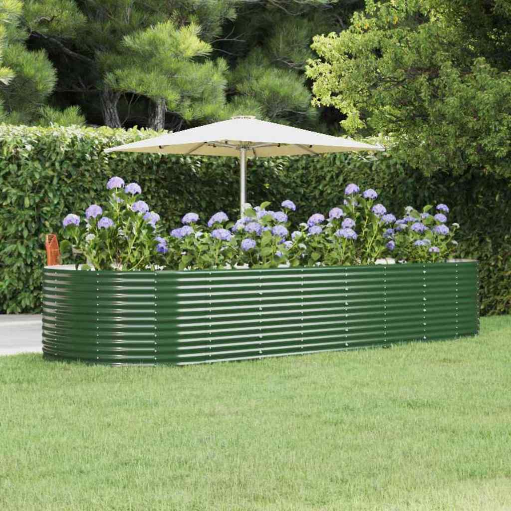 Letto Giardino Acciaio Zincato 367x140x68 cm Verde