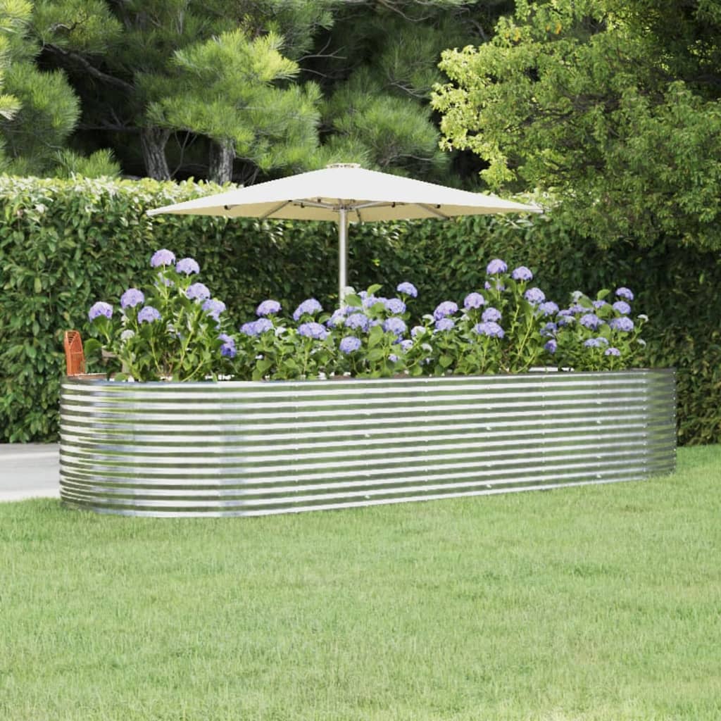 Letto Giardino Acciaio Zincato 367x140x68 cm Argento
