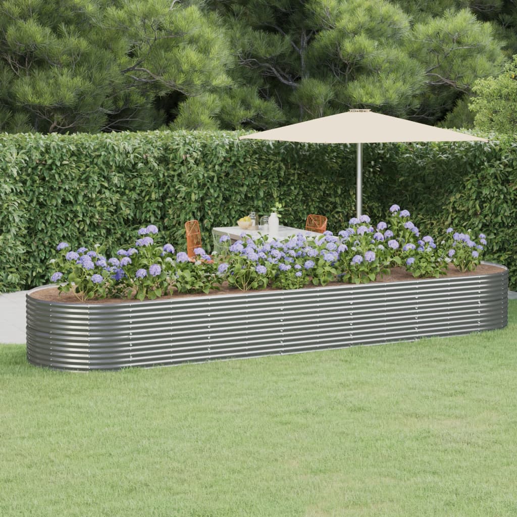 Letto Giardino Acciaio Verniciato a Polvere 510x140x68cm Grigio
