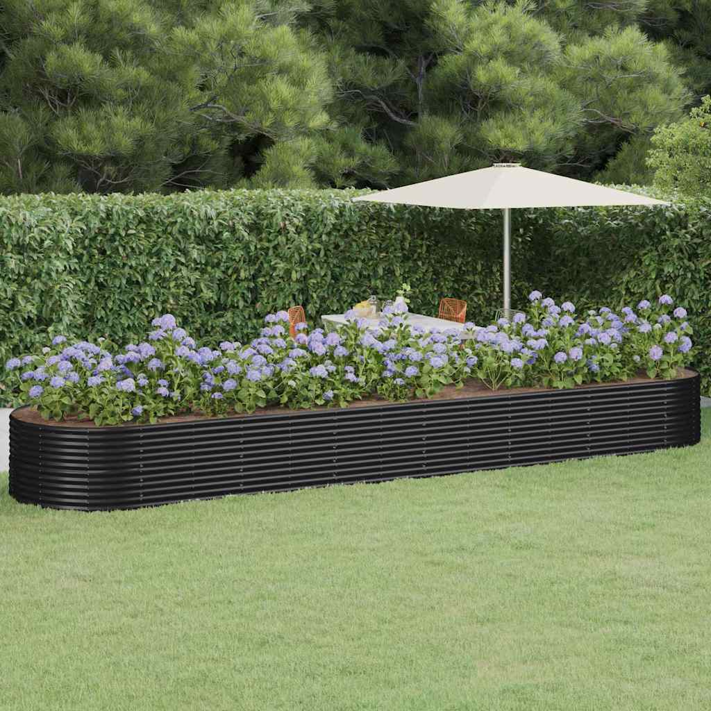 Letto Giardino Acciaio Vernice a Polvere 584x140x68cm Antracite