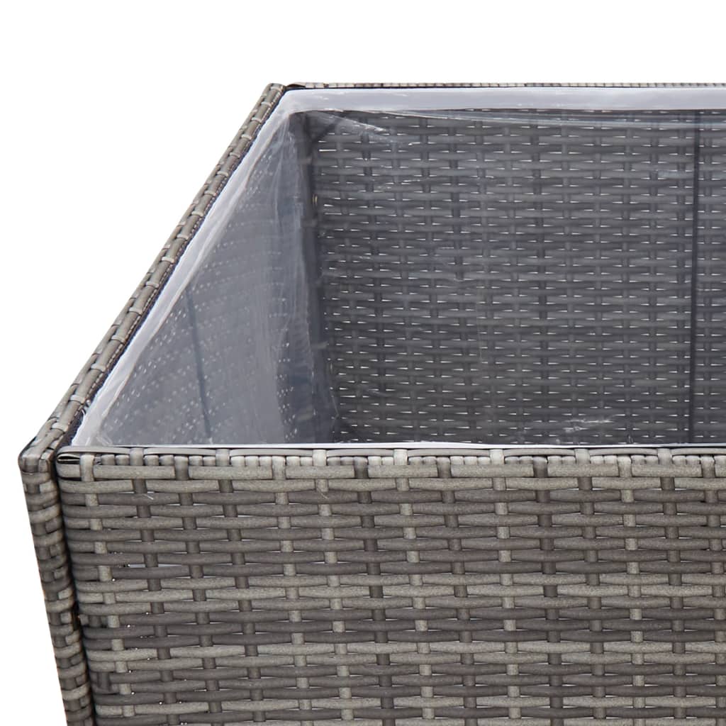 Fioriera da Giardino Grigia 80x80x80 cm in Polyrattan