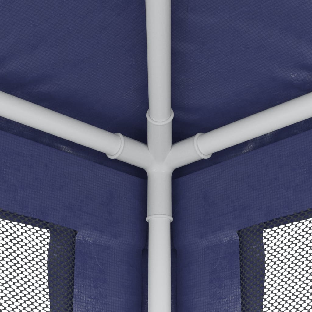 Tenda per Feste con 4 Pareti Laterali in Rete Blu 3x3 m HDPE