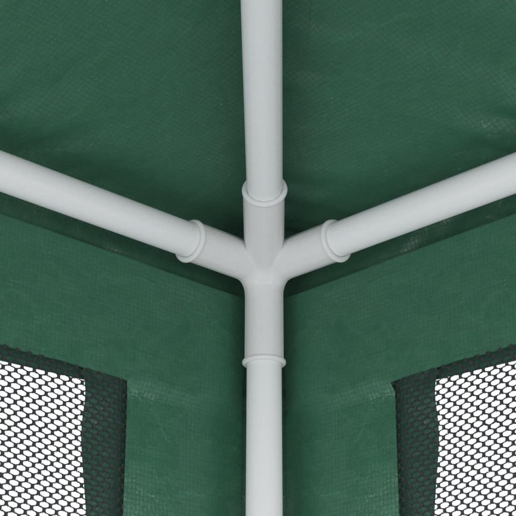 Tenda per Feste con 4 Pareti Laterali in Rete Verde 3x3 m HDPE