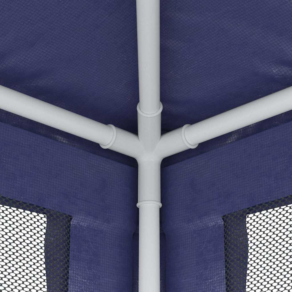 Tenda per Feste con 4 Pareti Laterali in Rete Blu 4x4 m HDPE