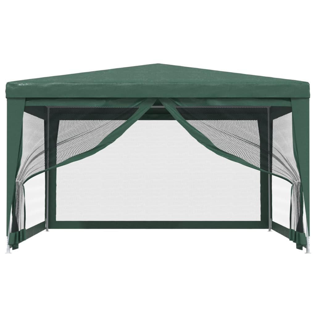 Tenda per Feste con 4 Pareti Laterali in Rete Verde 4x4 m HDPE