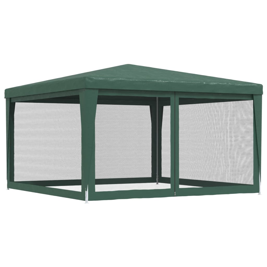 Tenda per Feste con 4 Pareti Laterali in Rete Verde 4x4 m HDPE