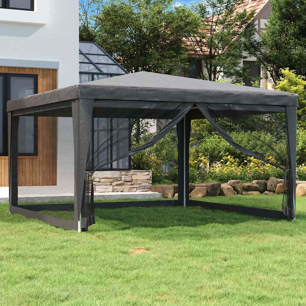 Tenda per Feste con 4 Pareti in Rete Antracite 4x4 m in HDPE