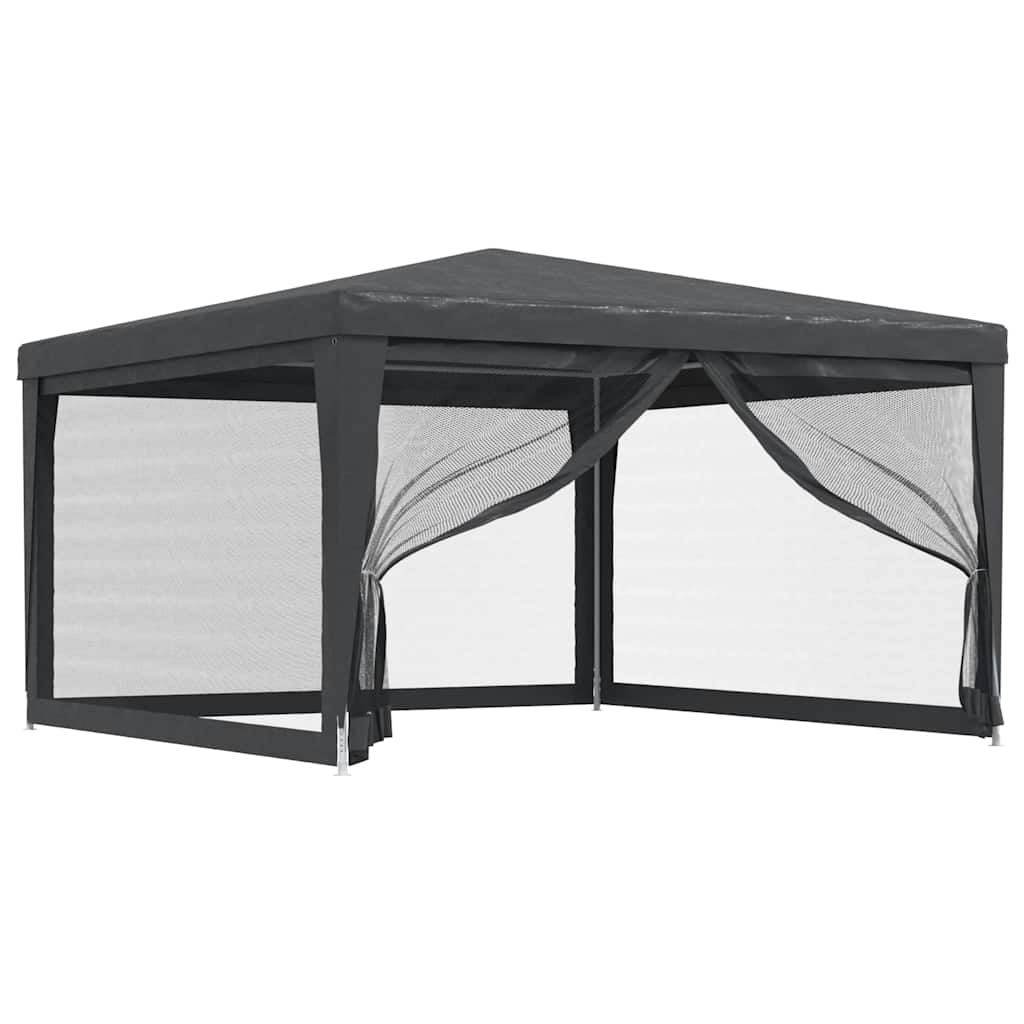 Tenda per Feste con 4 Pareti in Rete Antracite 4x4 m in HDPE