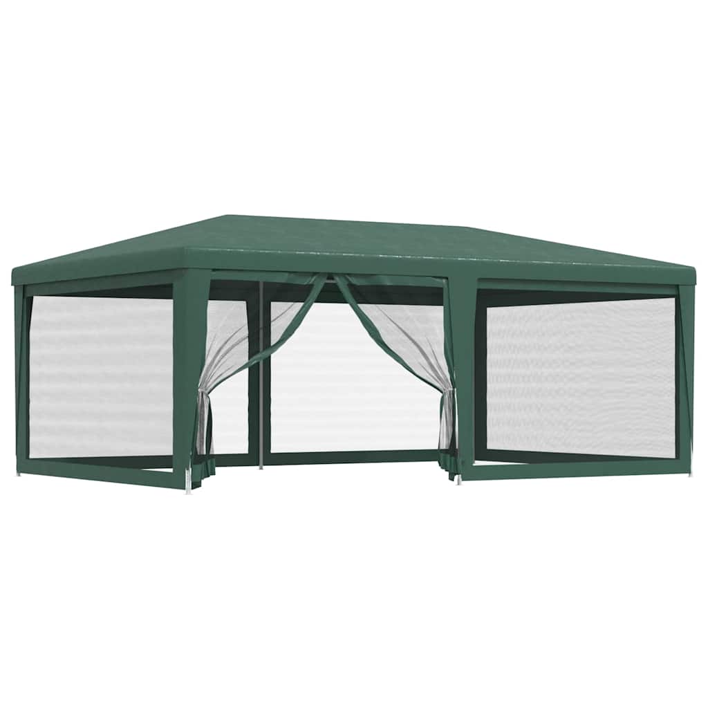 Tenda per Feste con 6 Pareti Laterali in Rete Verde 6x4 m HDPE
