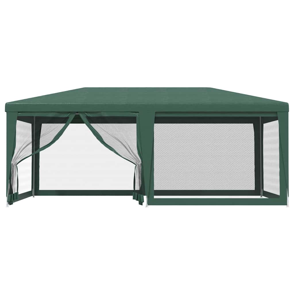Tenda per Feste con 6 Pareti Laterali in Rete Verde 6x4 m HDPE