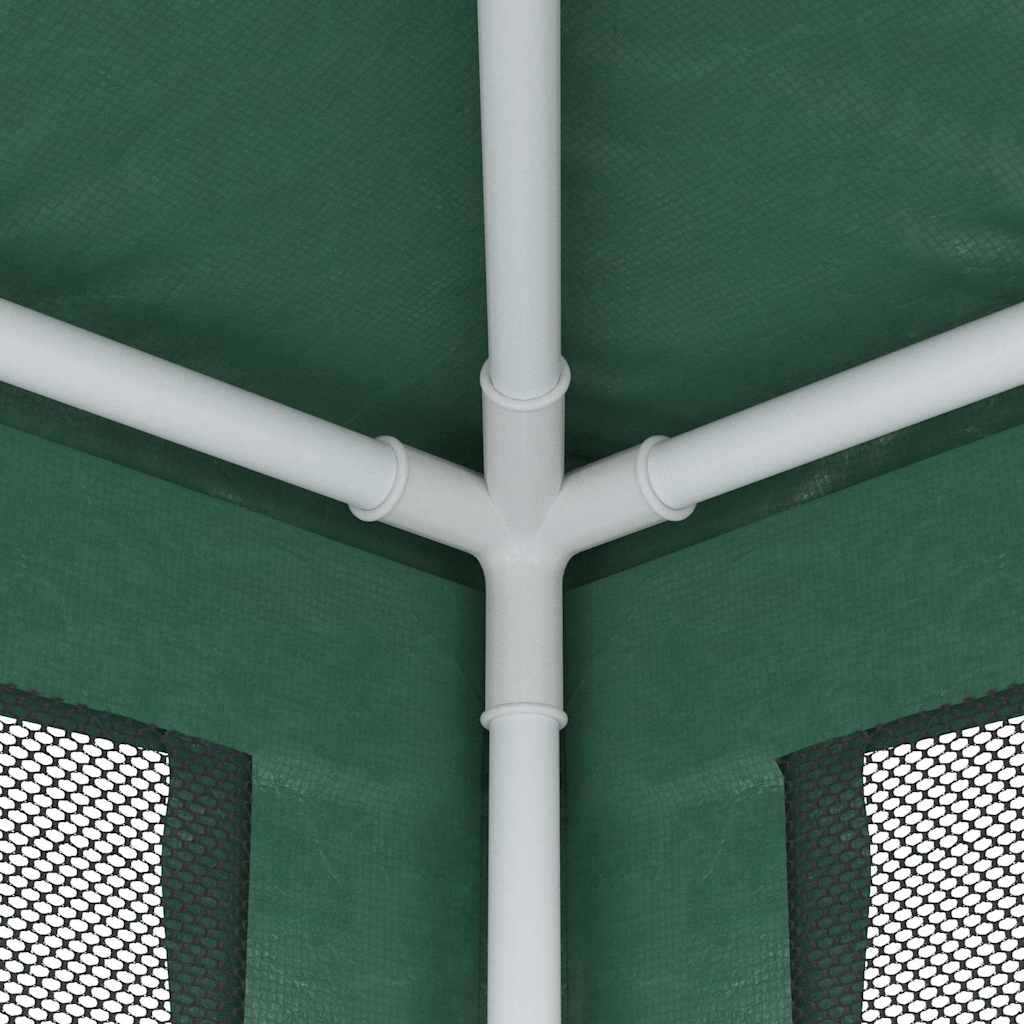 Tenda per Feste con 6 Pareti Laterali in Rete Verde 6x4 m HDPE