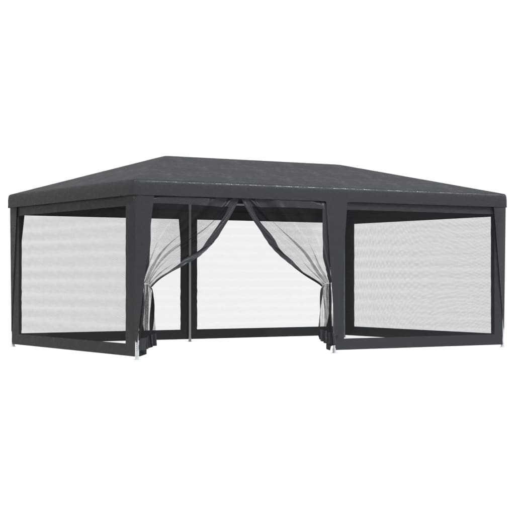 Tenda per Feste con 6 Pareti in Rete Antracite 6x4 m in HDPE