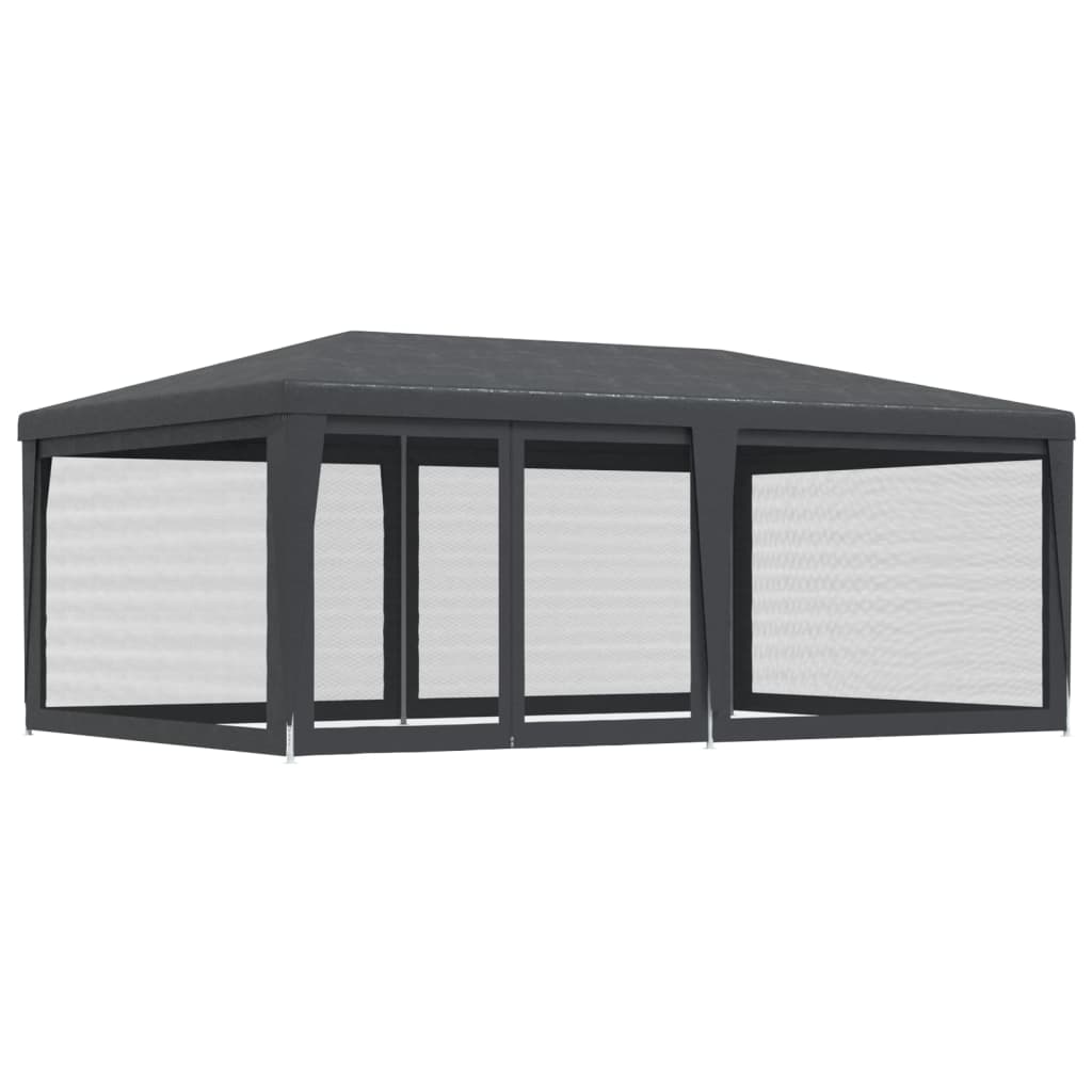 Tenda per Feste con 6 Pareti in Rete Antracite 6x4 m in HDPE