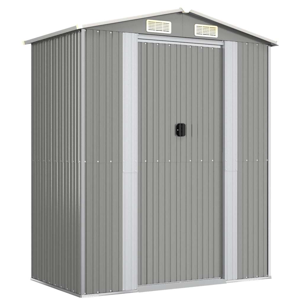 Capanno da Giardino Grigio Chiaro 192x108x223cm Acciaio Zincato