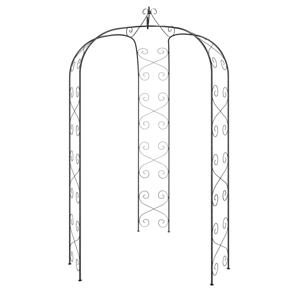 Arco da Giardino Nero Ø180x255 cm Acciaio