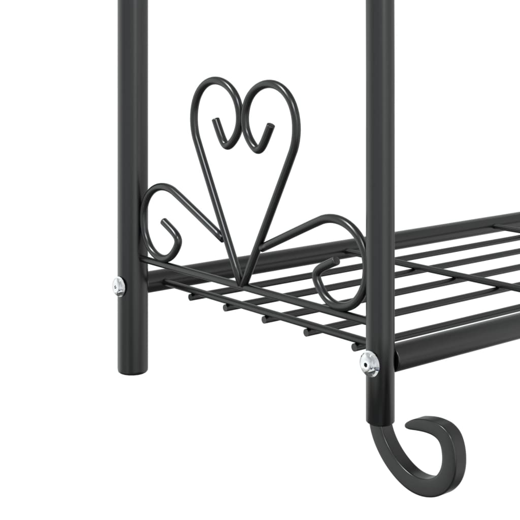Fioriera Nera 56x30x96cm in Acciaio