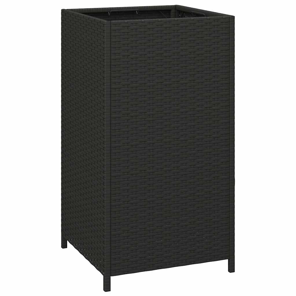 Pattumiera Nera 40x40x80 cm in Polyrattan