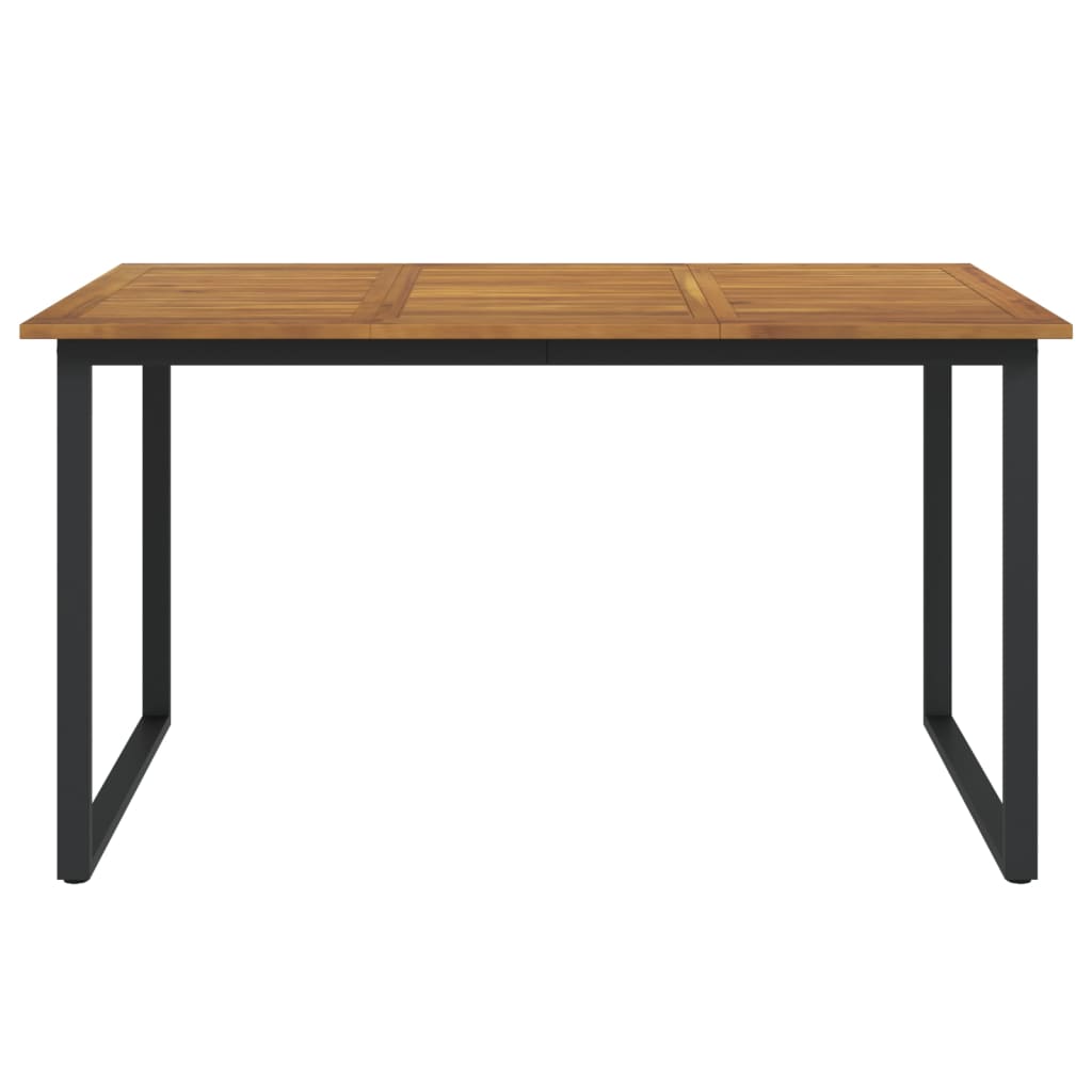 Tavolo Giardino con Gambe a U 140x80x75cm Legno Massello Acacia