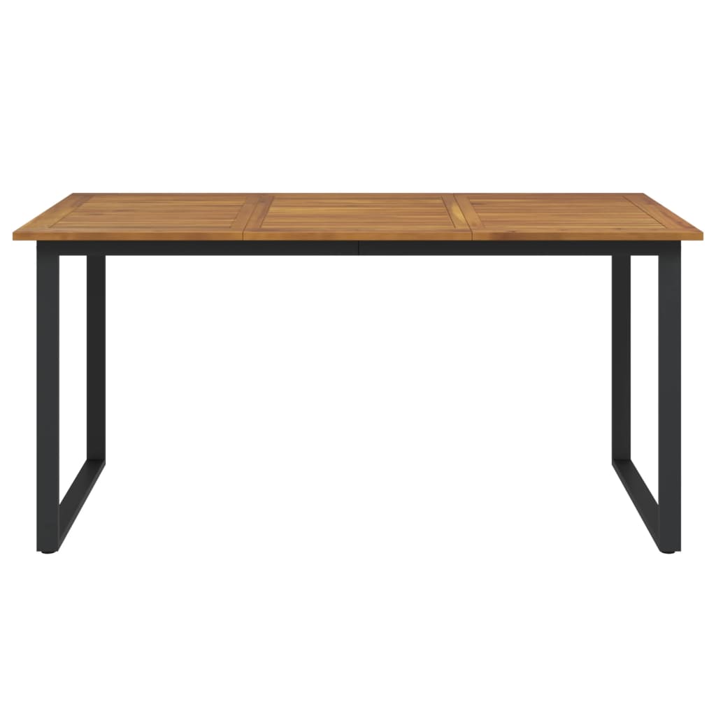 Tavolo Giardino con Gambe a U 160x80x75cm Legno Massello Acacia