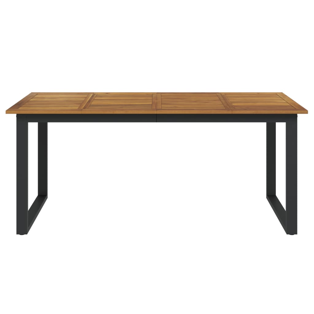 Tavolo Giardino con Gambe a U 180x90x75cm Legno Massello Acacia