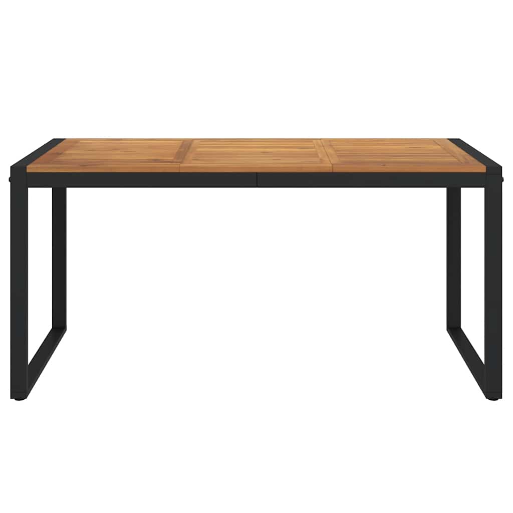 Tavolo Giardino con Gambe a U 160x80x75cm Legno Massello Acacia