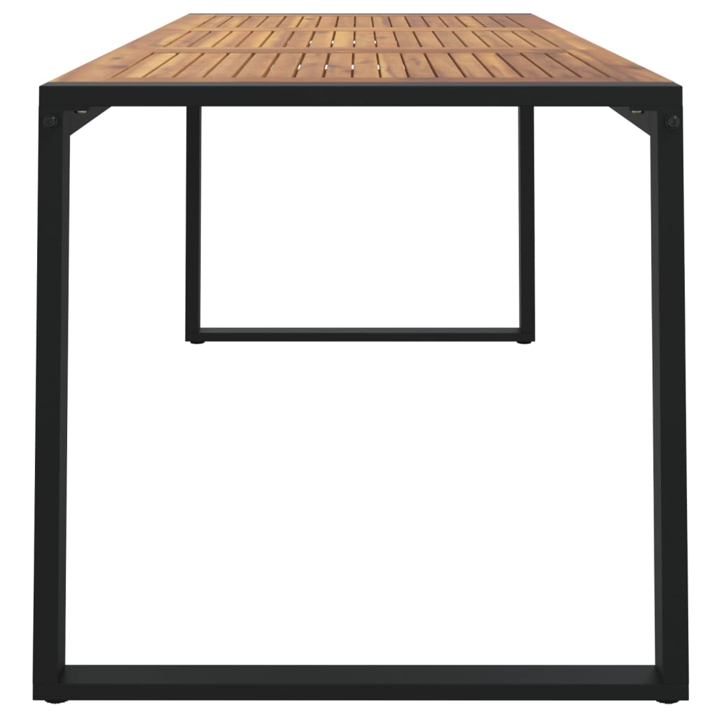Tavolo Giardino con Gambe a U 180x90x75cm Legno Massello Acacia