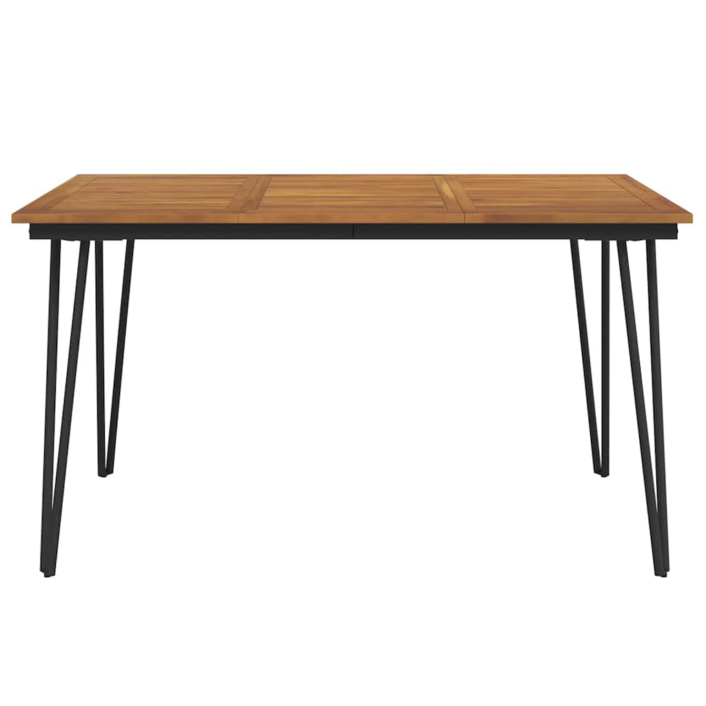 Tavolo Giardino con Gambe Forcella 140x80x75 cm Massello Acacia