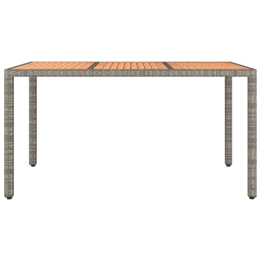 Tavolo Giardino Piano Legno Grigio Polyrattan e Massello Acacia
