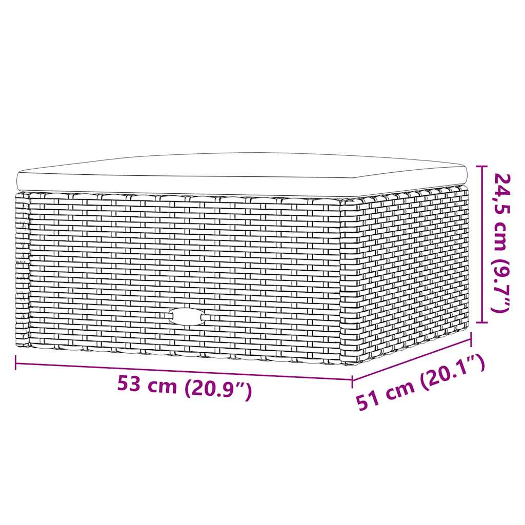 Set Divani da Giardino 5 pz con Cuscini in Polyrattan Grigio