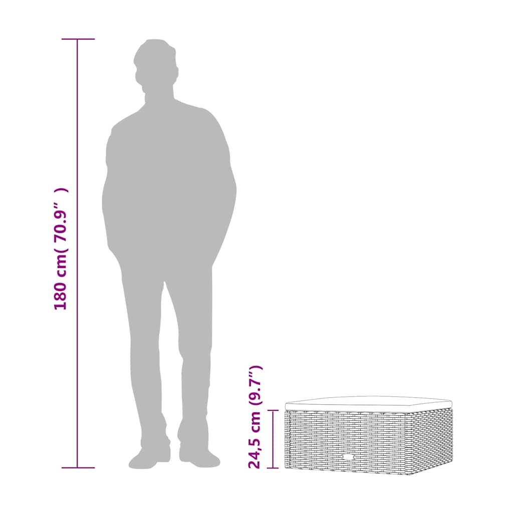 Set Divani da Giardino 5 pz con Cuscini in Polyrattan Grigio