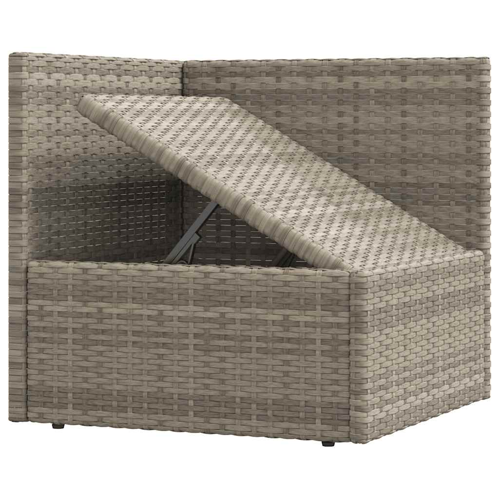 Set Divani da Giardino 5 pz con Cuscini in Polyrattan Grigio