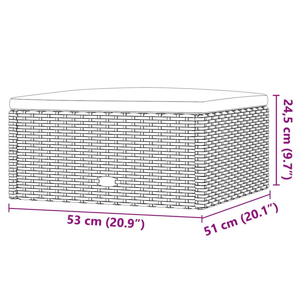 Set Divani da Giardino 5 pz con Cuscini in Polyrattan Grigio