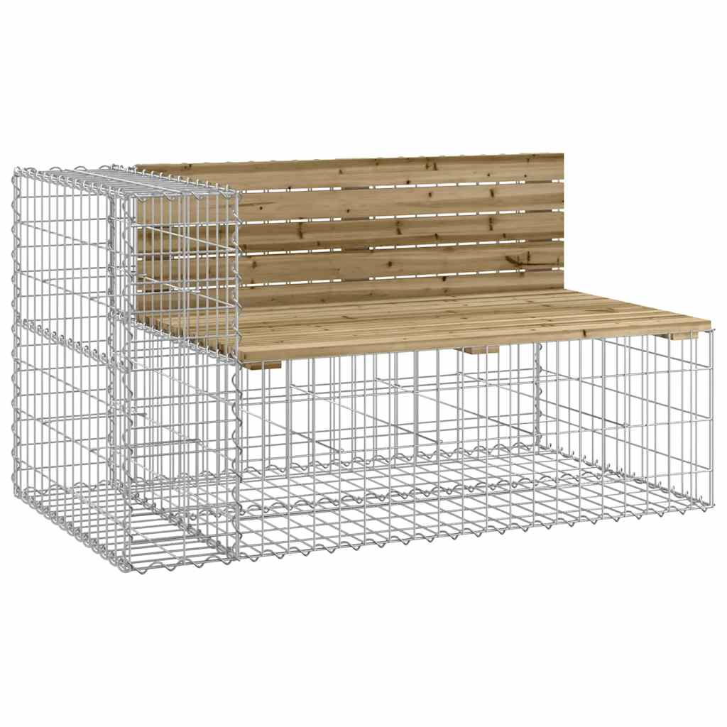 Panca da Giardino Design Gabbione 244x71x65,5cm Pino Impregnato