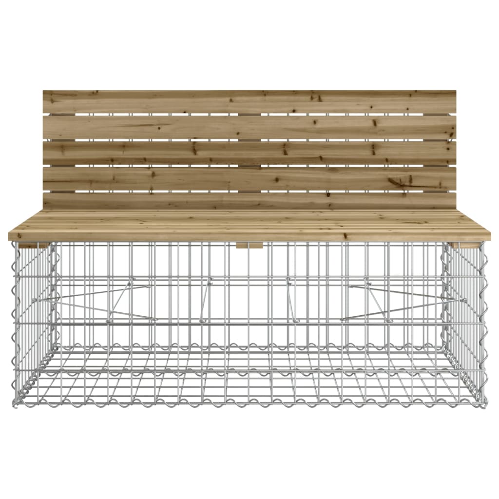 Panca da Giardino Design Gabbione 287x71x65,5cm Pino Impregnato
