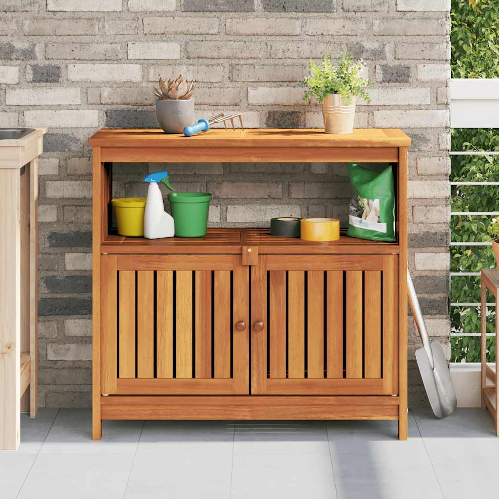 Tavolo Consolle da Giardino 80x35x75 cm Legno Massello Acacia